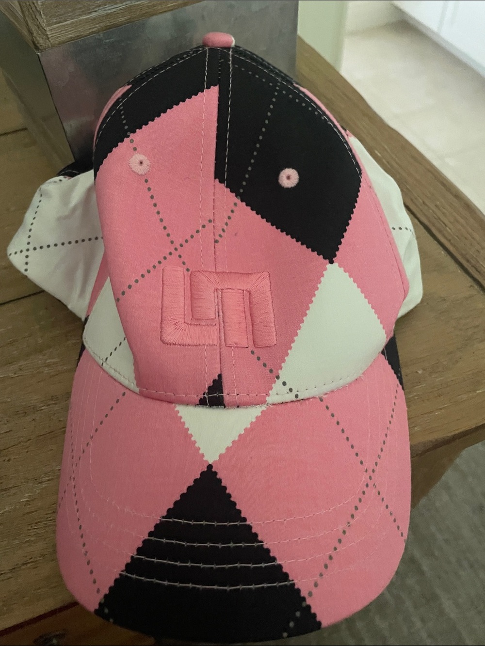 LoudMouth Pink Argyle Baseball Cap with Interlocking Logo